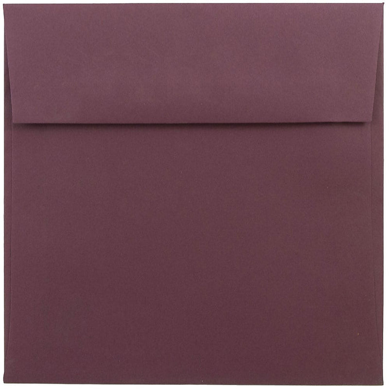 JAM Paper 6 x 6 Square Invitation Envelopes, Burgundy, 25/Pack (36395838)