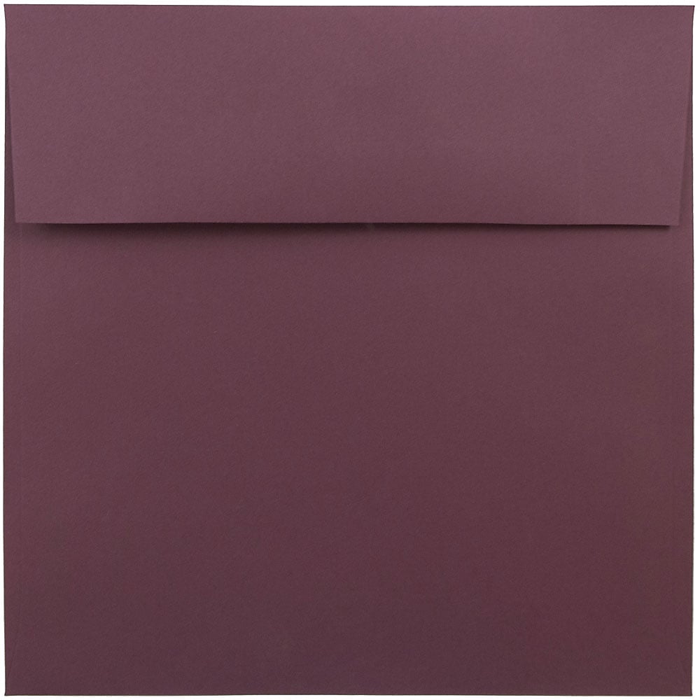JAM Paper 8.5 x 8.5 Square Invitation Envelopes, Burgundy, 25/Pack (36395841)
