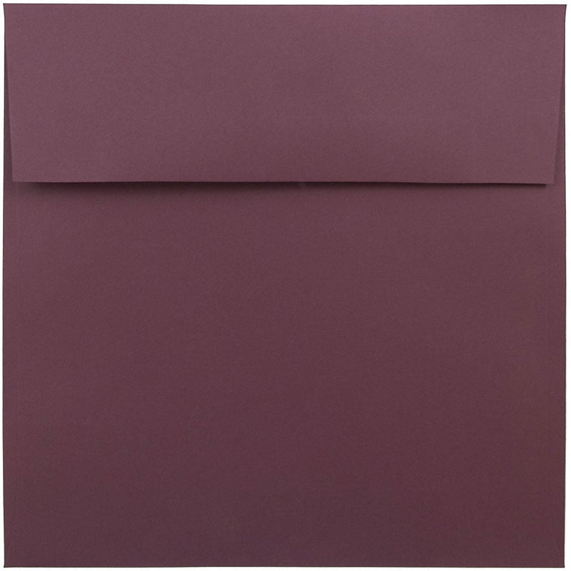 JAM Paper 8.5 x 8.5 Square Invitation Envelopes, Burgundy, 25/Pack (36395841)