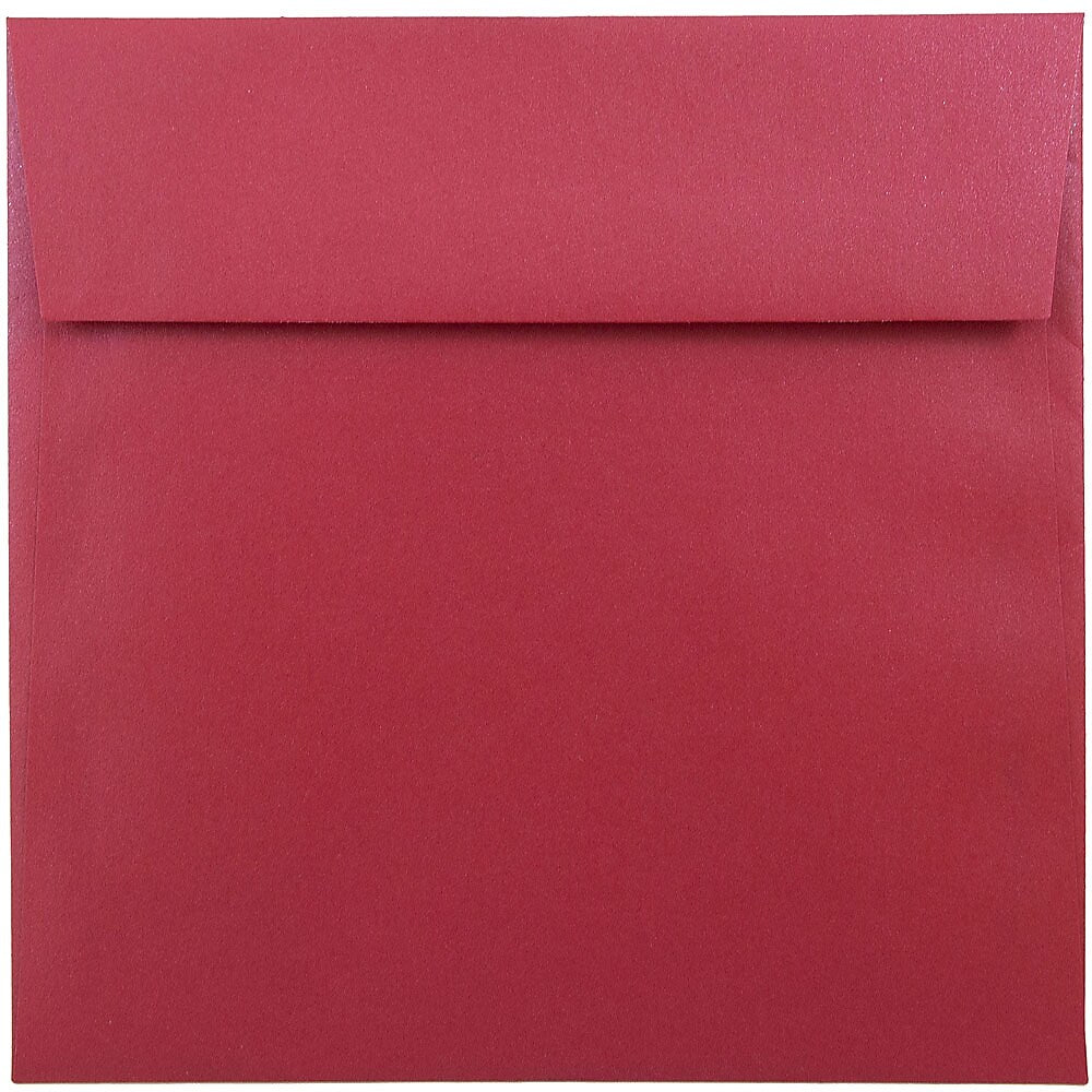 JAM Paper 6.5 x 6.5 Square Metallic Invitation Envelopes, Stardream Jupiter Red, 25/Pack (SD853520)