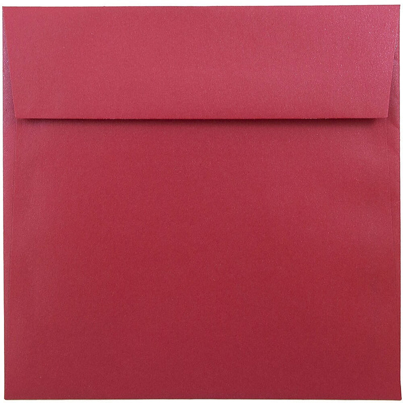 JAM Paper 6.5 x 6.5 Square Metallic Invitation Envelopes, Stardream Jupiter Red, 25/Pack (SD853520)
