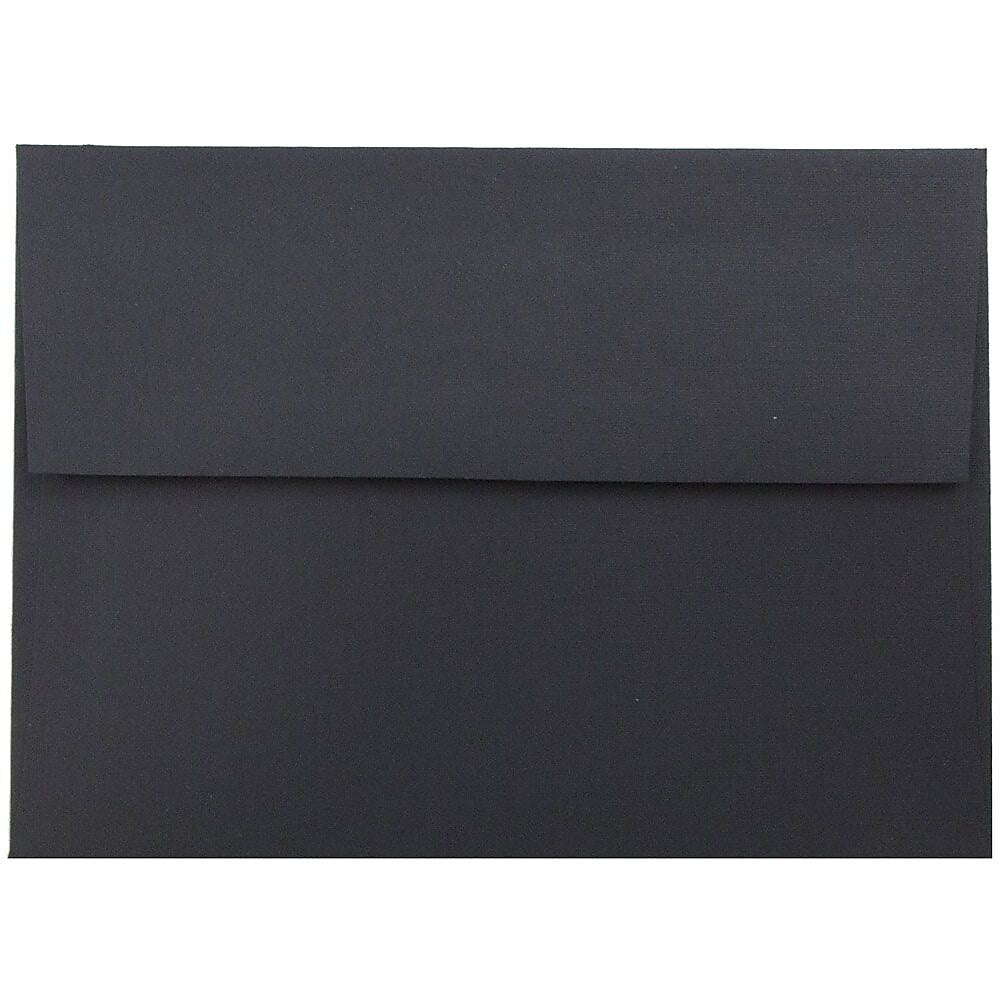 JAM Paper A6 Foil Lined Invitation Envelopes, 4.75 x 6.5, Black Linen with Gold Foil, Bulk 1000/Carton (03243678B)