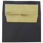 JAM Paper A6 Foil Lined Invitation Envelopes, 4.75 x 6.5, Black Linen with Gold Foil, Bulk 1000/Carton (03243678B)