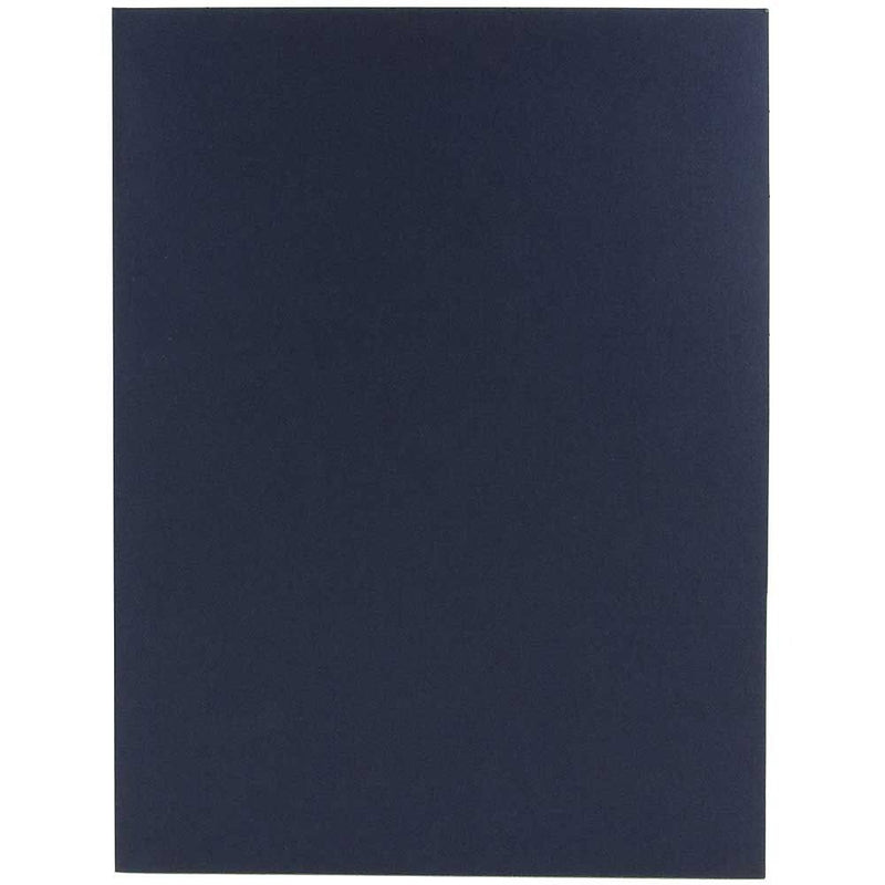 JAM Paper 2-Pocket Textured Linen Business Folders, Navy Blue, 25/Pack (386LNAA)