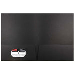 JAM Paper 2-Pocket Textured Linen Business Folders, Black, 25/Pack (386LBLA)