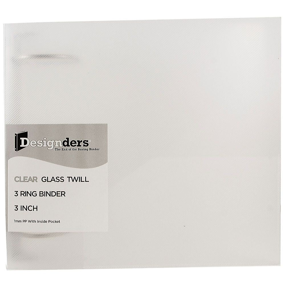 JAM Paper Designders 3" 3-Ring Flexible Poly Binders, Clear (821T3CL)