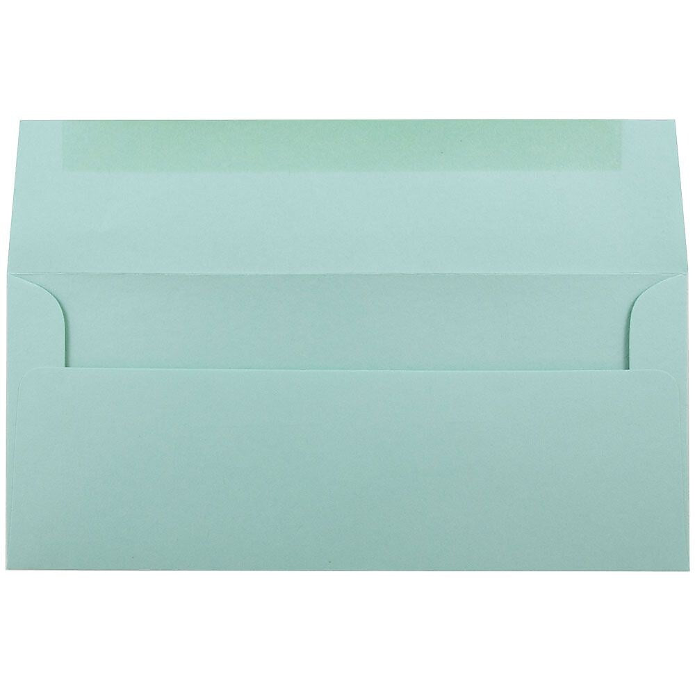 JAM Paper #10 Business Envelope, 4 1/8" x 9 1/2", Aqua Blue, 25/Pack (1523976)
