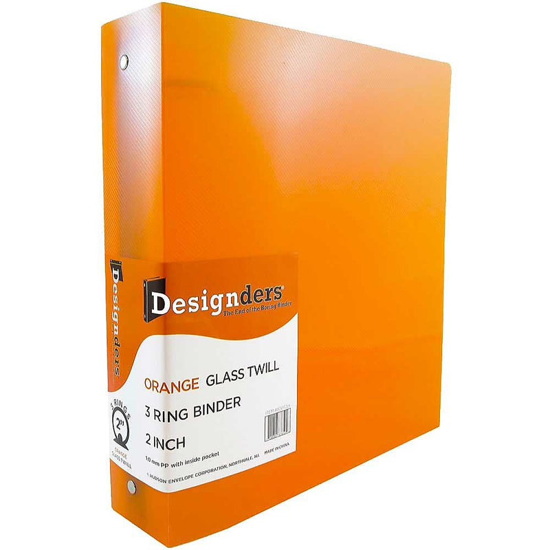 JAM Paper Designders 2" 3-Ring Flexible Poly Binders, Orange (820T2OR)