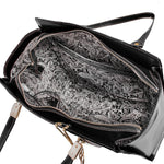 McKlein M Series Cristina Genuine Leather Tote Bag, Black (97545)