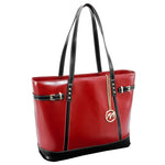 McKlein M Series Serafina Genuine Leather Tote Bag, Red/Black (97566)