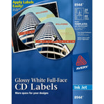 Avery Media Label, Glossy White, 20/Pack (8944)