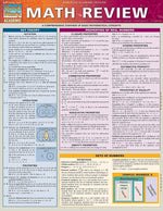 QuickStudy Math Review Nonmagnetic Charts, 8.5" x 11", 4/Pack (9781423230304)
