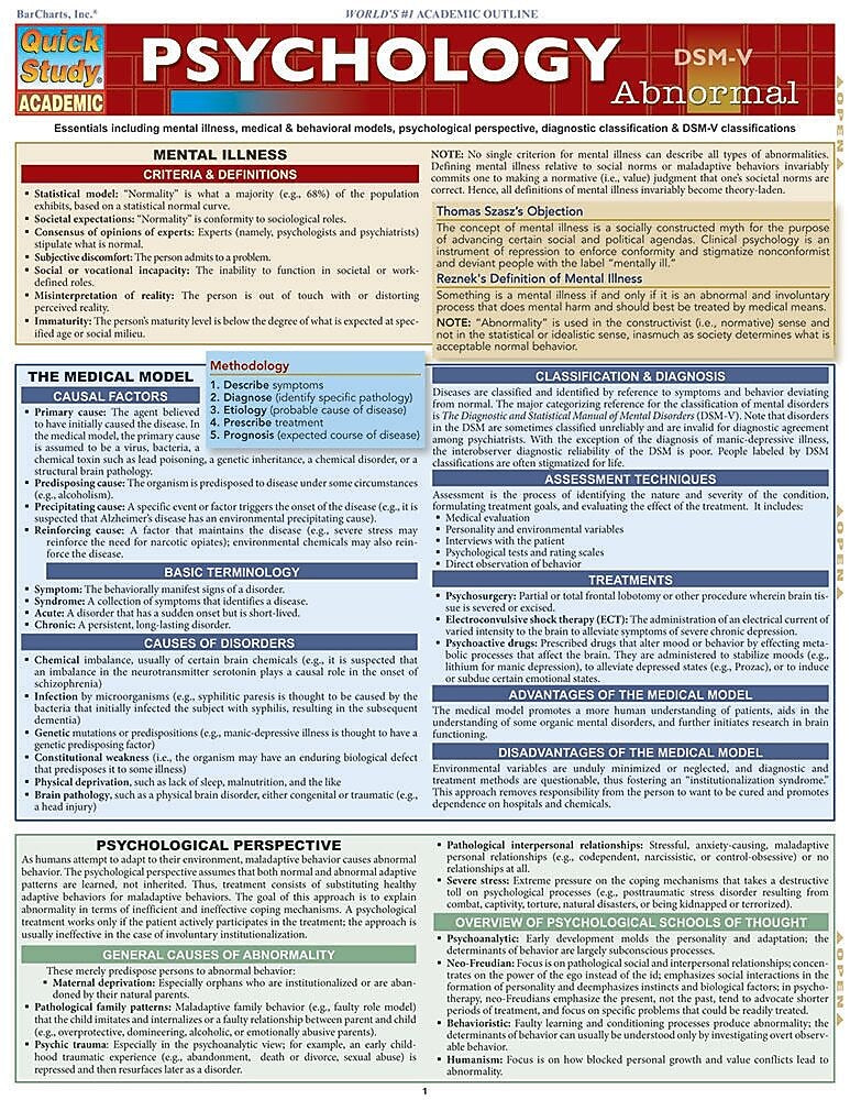 BarCharts, Inc. QuickStudy® Psychology Reference Set (9781423230830)