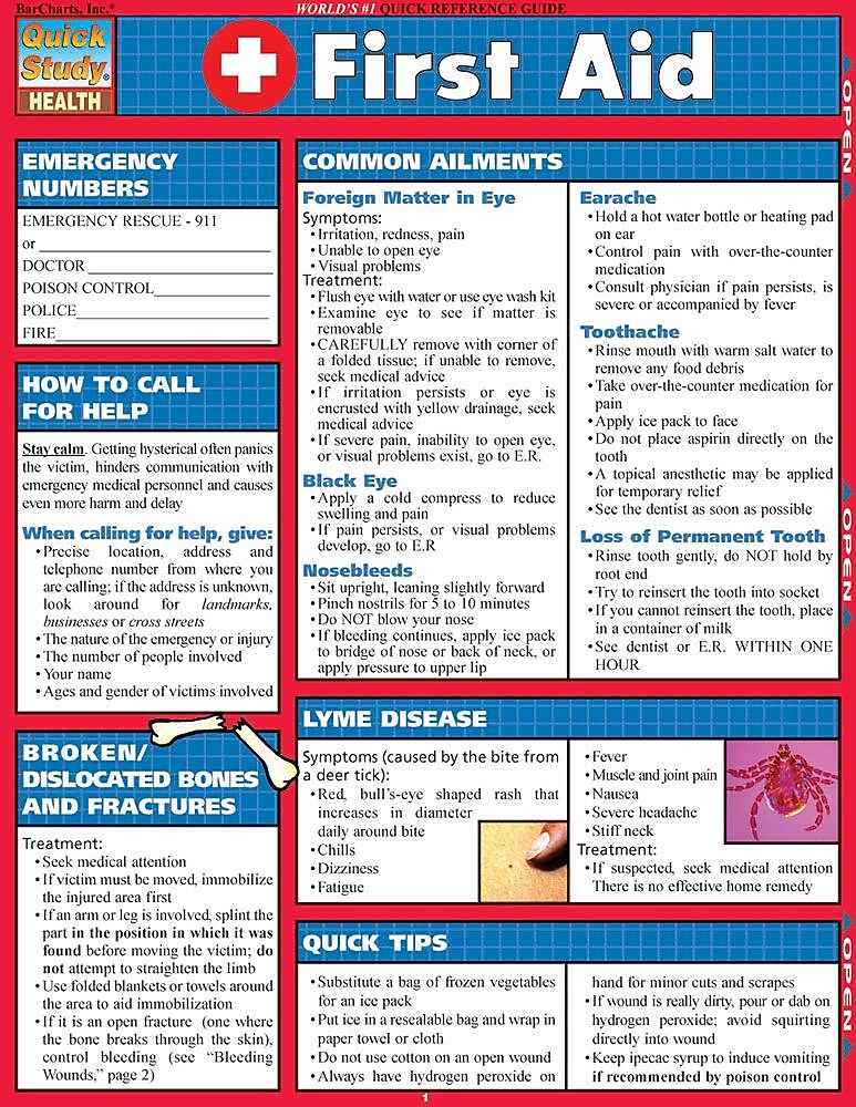QuickStudy Laminated First Aid & CPR Reference Set , 8.5" x 11" (9781423227595)