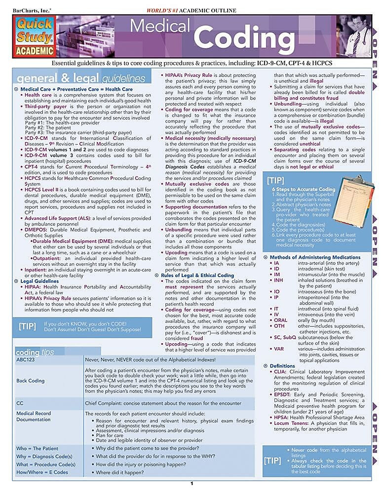 BarCharts, Inc. QuickStudy® Medical Coding Reference Set (9781423230366)