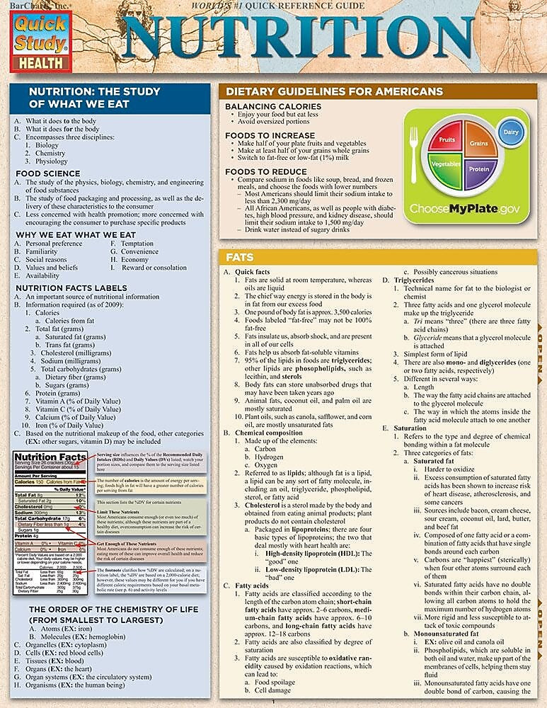 BarCharts, Inc. QuickStudy® Nutrition Reference Set (9781423230373)