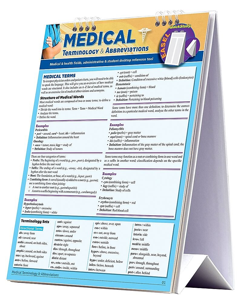 BarCharts, Inc. QuickStudy® Medical Terminology Reference Easel Reference Set (9781423230526)