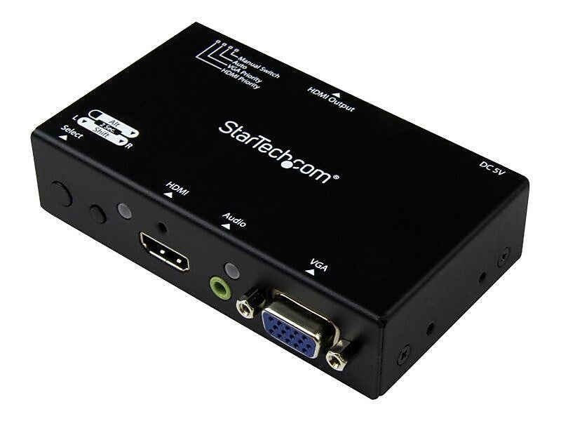 StarTech HDMI/VGA to HDMI Converter Switch for Computer, Black (VS221VGA2HD)