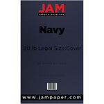 JAM Paper 80 lb. Cardstock Paper, 8.5" x 14", Navy Blue, 50 Sheets/Pack (64429515)