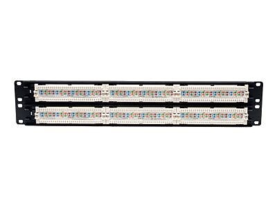 Tripp Lite Metal 48 Port Rack-Mount Cat5e Network Patch Panel, 19" Black/White (N052-048)