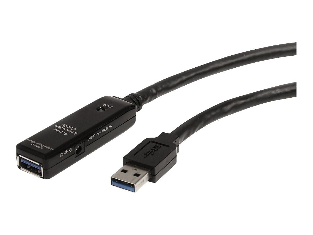 StarTech 16.4' USB A to USB A Extension Cable, Male to Female, Black (USB3AAEXT5M)