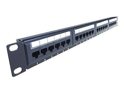 4XEM™ Steel 24 Port CAT6 Rackmount Patch Panel, Black (4XRMC6PP24)
