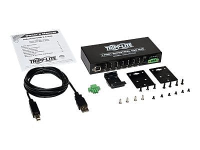Tripp Lite Type-A USB Male/Female Rugged Industrial Hi-Speed Hub, Black (U223-007-IND)