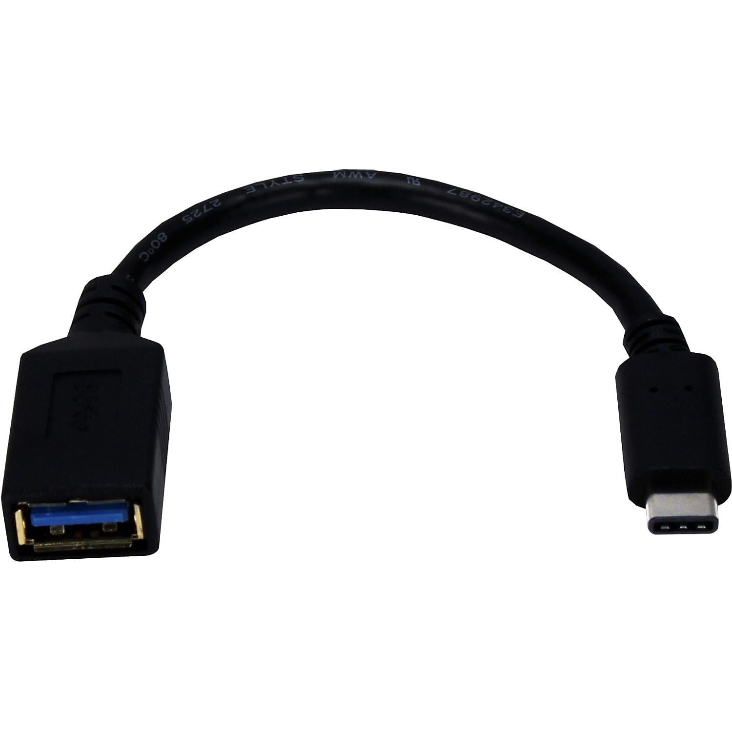 QVS USB-C to USB-A Adapter, Male to Female, Black (CC2231MF)