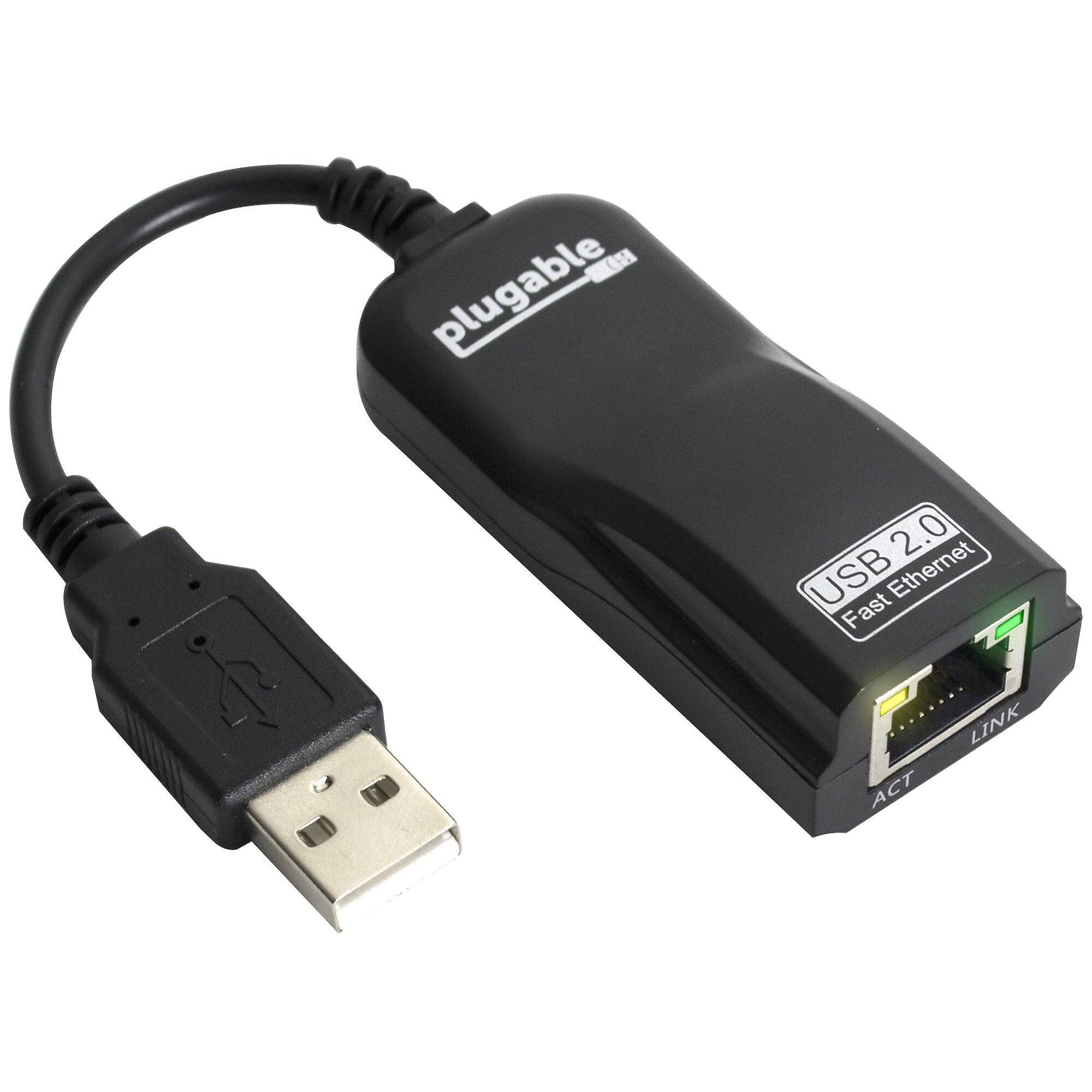 Plugable USB 2.0 to 10/100Base-TX Fast Ethernet LAN Wired Network Adapter (USB2-E100 )