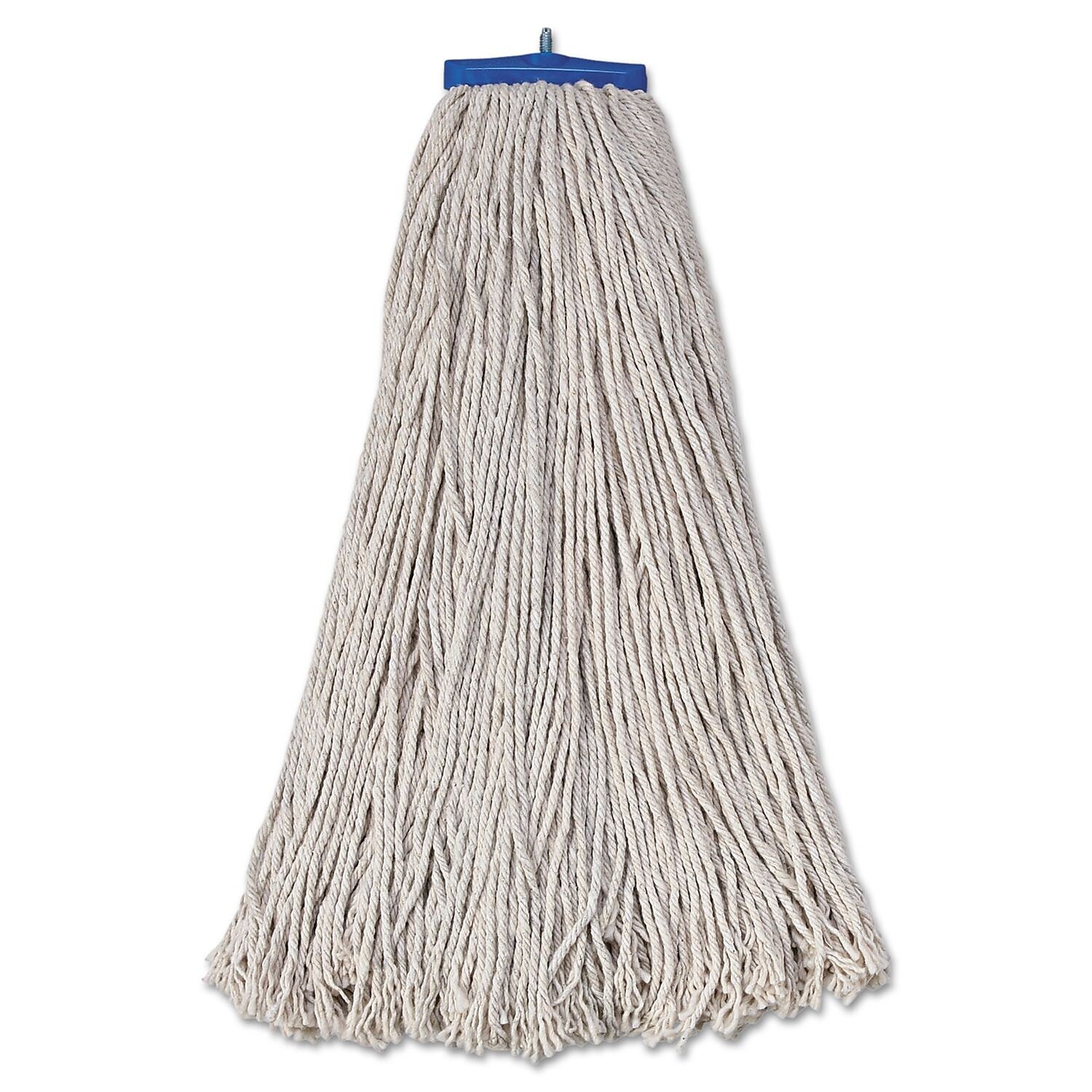 UNISAN® Plastic Fiber Economical Lieflat Mop Head, White, 12/Case