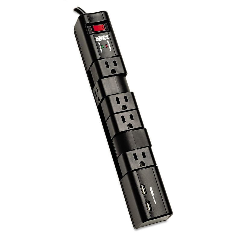 Tripp Lite 6 Outlet Surge Protector, 8' Cord, 1080 Joules (TLP608RUSBB)