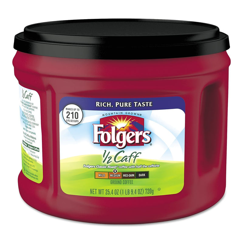 Folgers® Coffee, Half Caff, 25.4 Oz Canister
