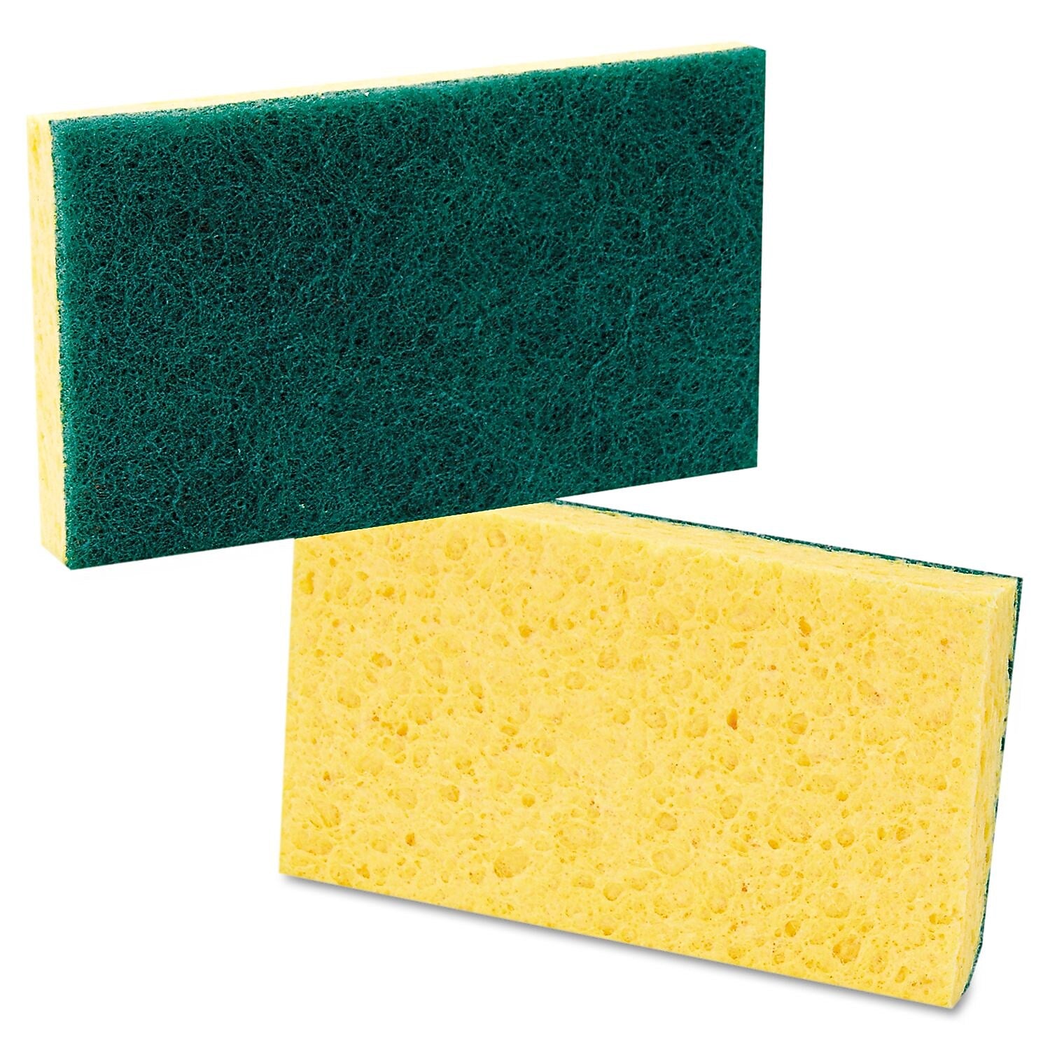 Premiere Pads Scrubbing Sponges, Yellow/Green, 5 Sponges/Pack, 4 Packs/Carton (3006)