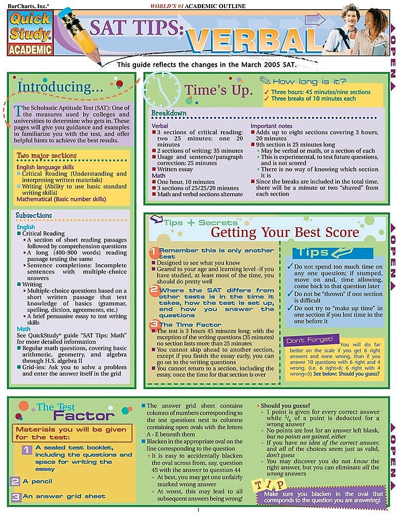 BarCharts, Inc. QuickStudy® SAT Reference Set (9781423230328)