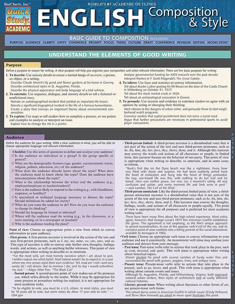 BarCharts, Inc. - QuickStudy® English Language Reference Set