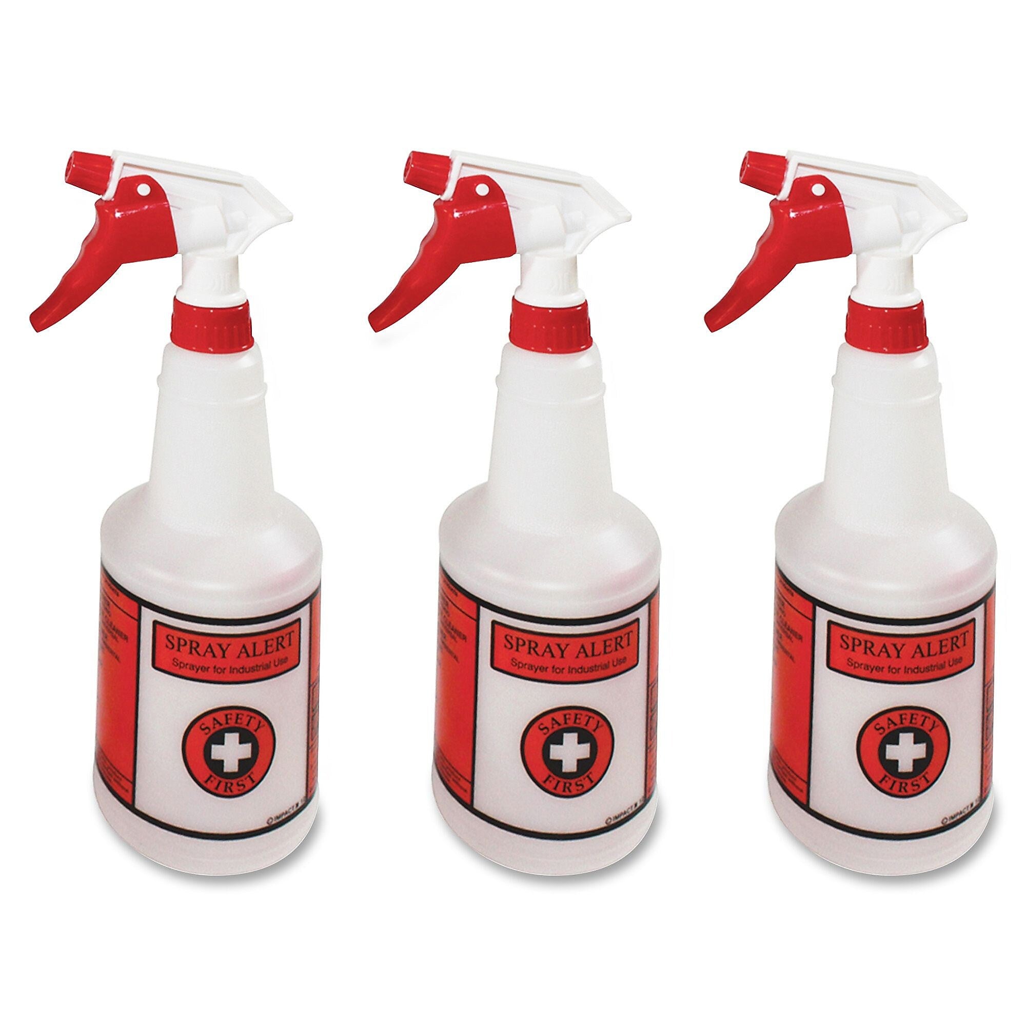 Impact Alert 24 oz. Spray Bottle with Trigger, Clear/Red, 32/Carton (IMP5024SS)