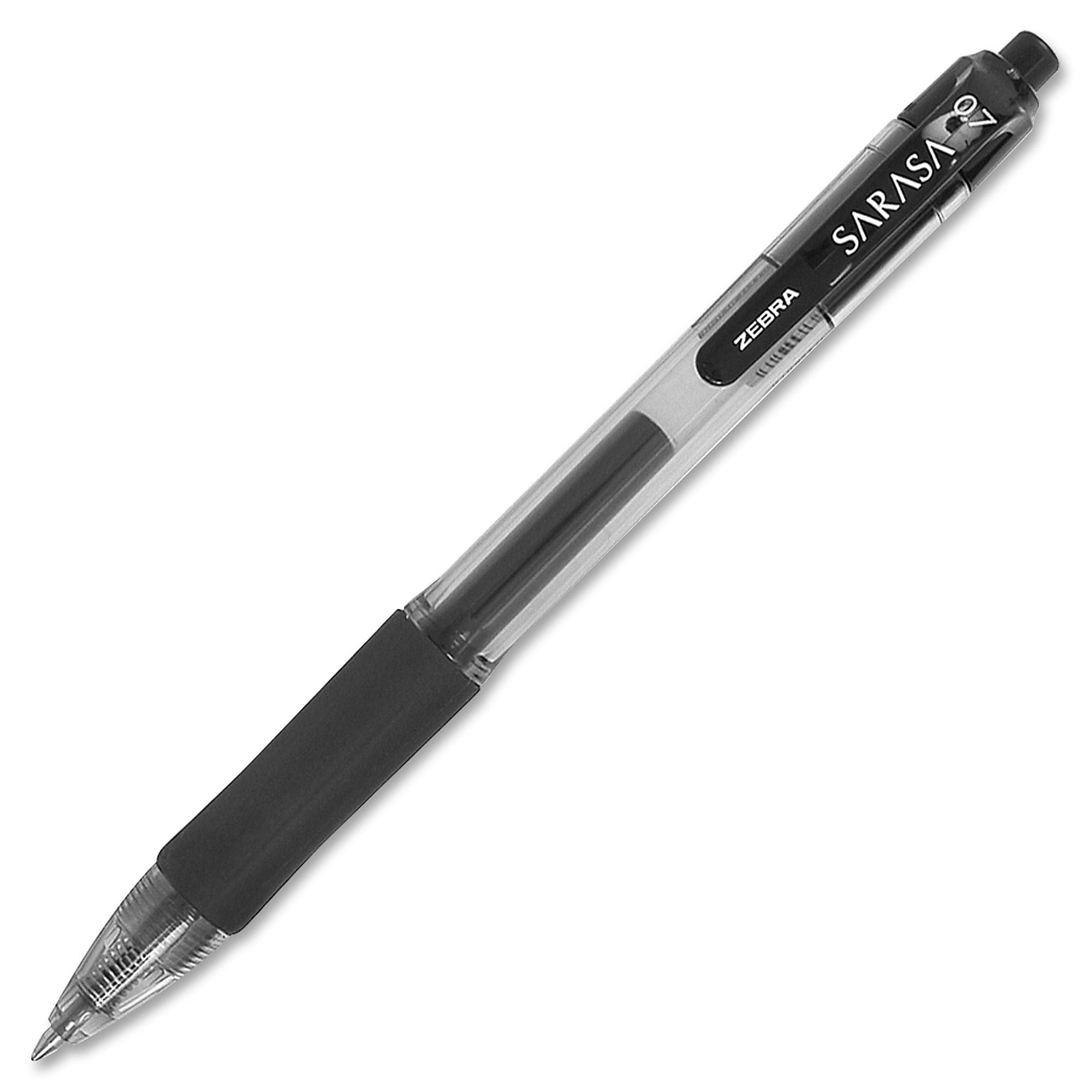 Zebra Sarasa Gel Retractable Pens - 0.7 mm Pen Point Size - Refillable - Black Gel-based Ink - Translucent - 36 / Pack