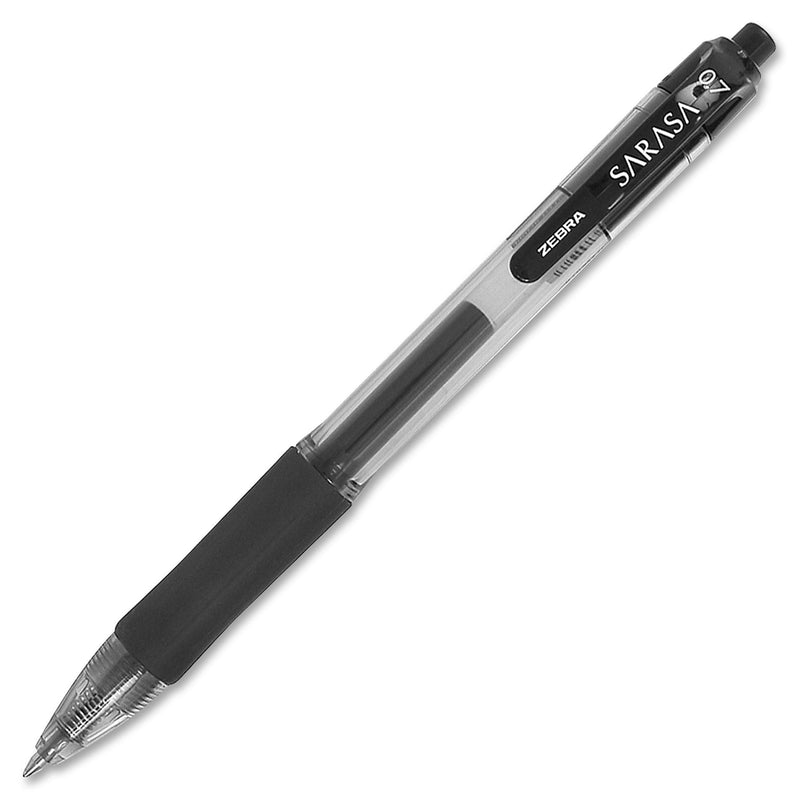 Zebra Sarasa Gel Retractable Pens - 0.7 mm Pen Point Size - Refillable - Black Gel-based Ink - Translucent - 36 / Pack