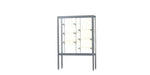Ghent Challenger 48"W x 66"H x 16"D Floor Case, Plaque Back, Satin Natural Finish, Aluminum Legs
