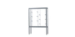 Ghent Challenger 48"W x 66"H x 16"D Floor Case, White Back, Satin Natural Finish, Aluminum Legs