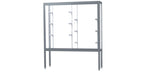 Ghent Challenger 60"W x 66"H x 16"D Floor Case, White Back, Satin Natural Finish, Aluminum Legs