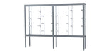 Ghent Challenger 96"W x 66"H x 16"D Floor Case, White Back, Satin Natural Finish, Aluminum Legs