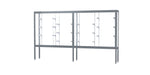 Ghent Challenger 120"W x 66"H x 16"D Floor Case, White Back, Satin Natural Finish, Aluminum Legs