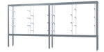 Ghent Challenger 144"W x 66"H x 16"D Floor Case, White Back, Satin Natural Finish, Aluminum Legs