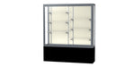 Ghent Challenger 60"W x 66"H x 16"D Floor Case, Plaque Back, Satin Natural Fin, Blk Laminate Base
