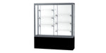 Ghent Challenger 60"W x 66"H x 16"D Floor Case, White Back, Satin Natural Fin, Black Laminate Base