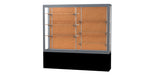 Ghent Challenger 72"W x 66"H x 16"D Floor Case, Cork Back, Satin Natural Fin, Black Laminate Base