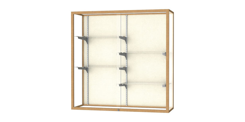 Ghent Champion 48"W x 48"H x 16"D Wall Case, Plaque Back, Champagne Finish