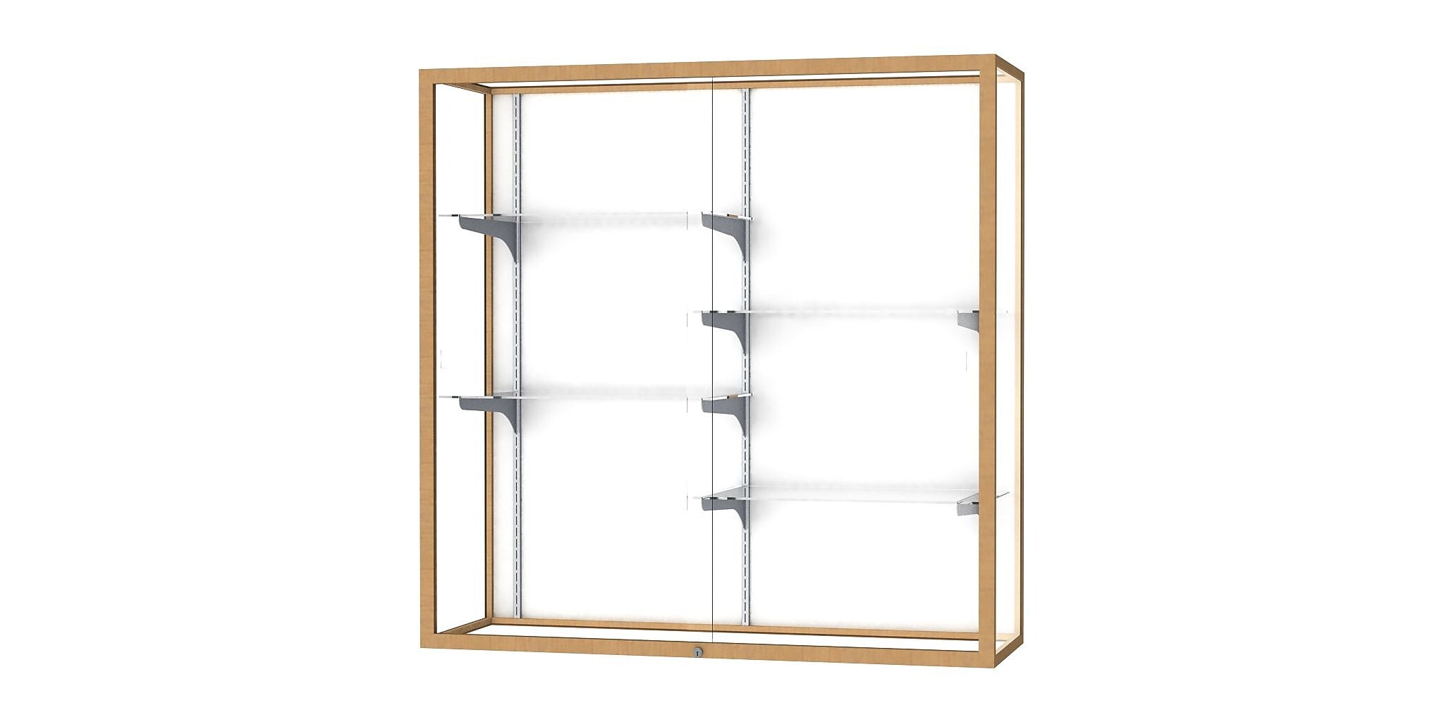 Ghent Champion 48"W x 48"H x 16"D Wall Case, White Back, Champagne Finish