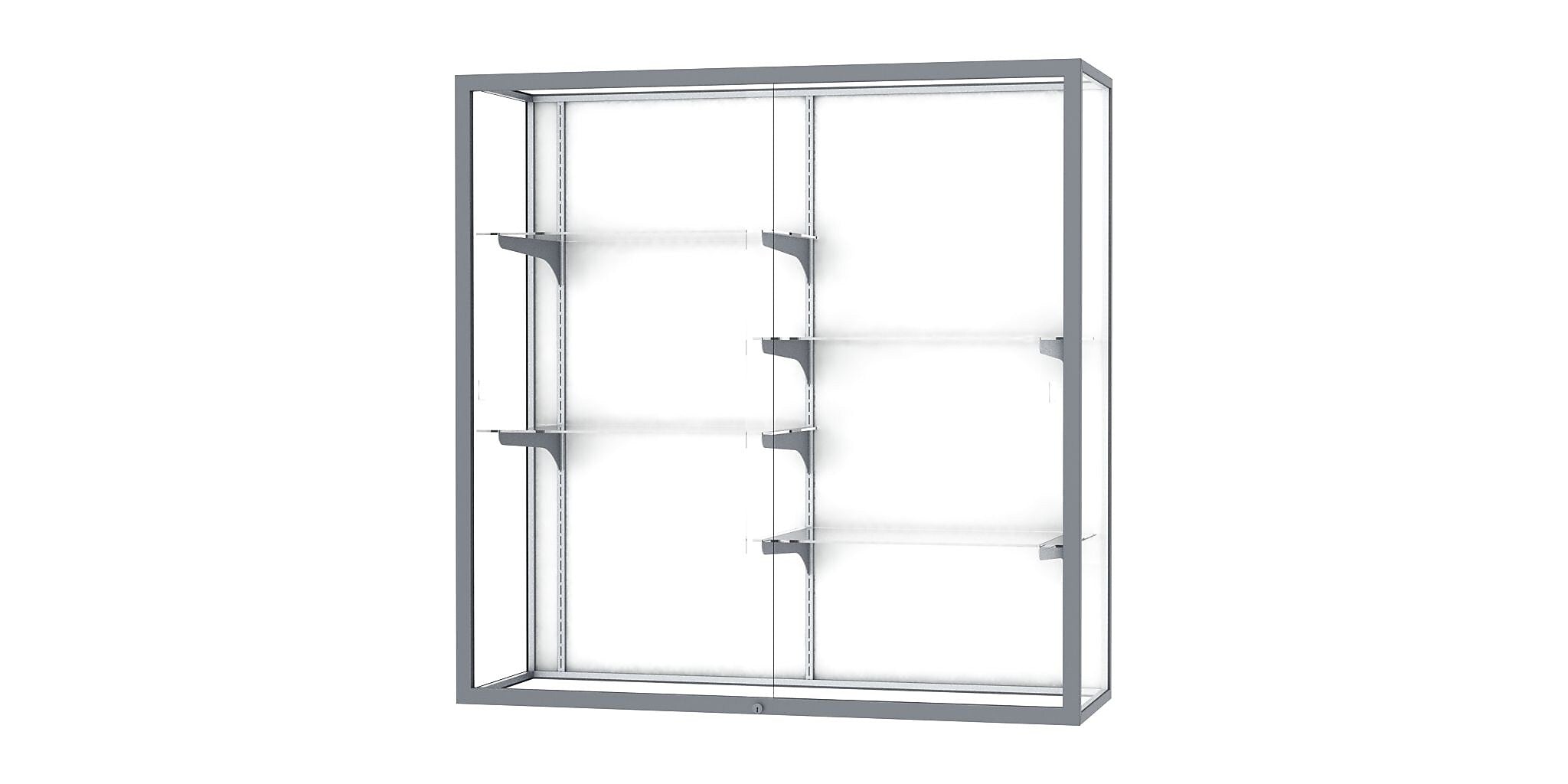 Ghent Champion 48"W x 48"H x 16"D Wall Case, White Back w/ Satin Finish
